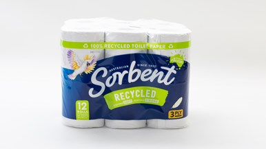Sorbent Recycled 3 ply Toilet Paper