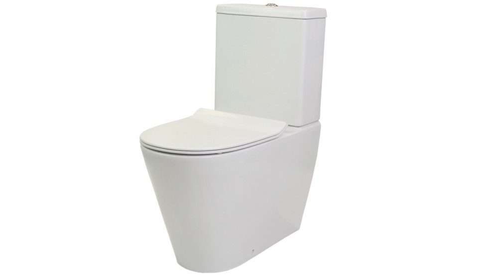 Studio Bagno Manhattan Rimless Back to Wall Toilet Suite with Bottom Inlet