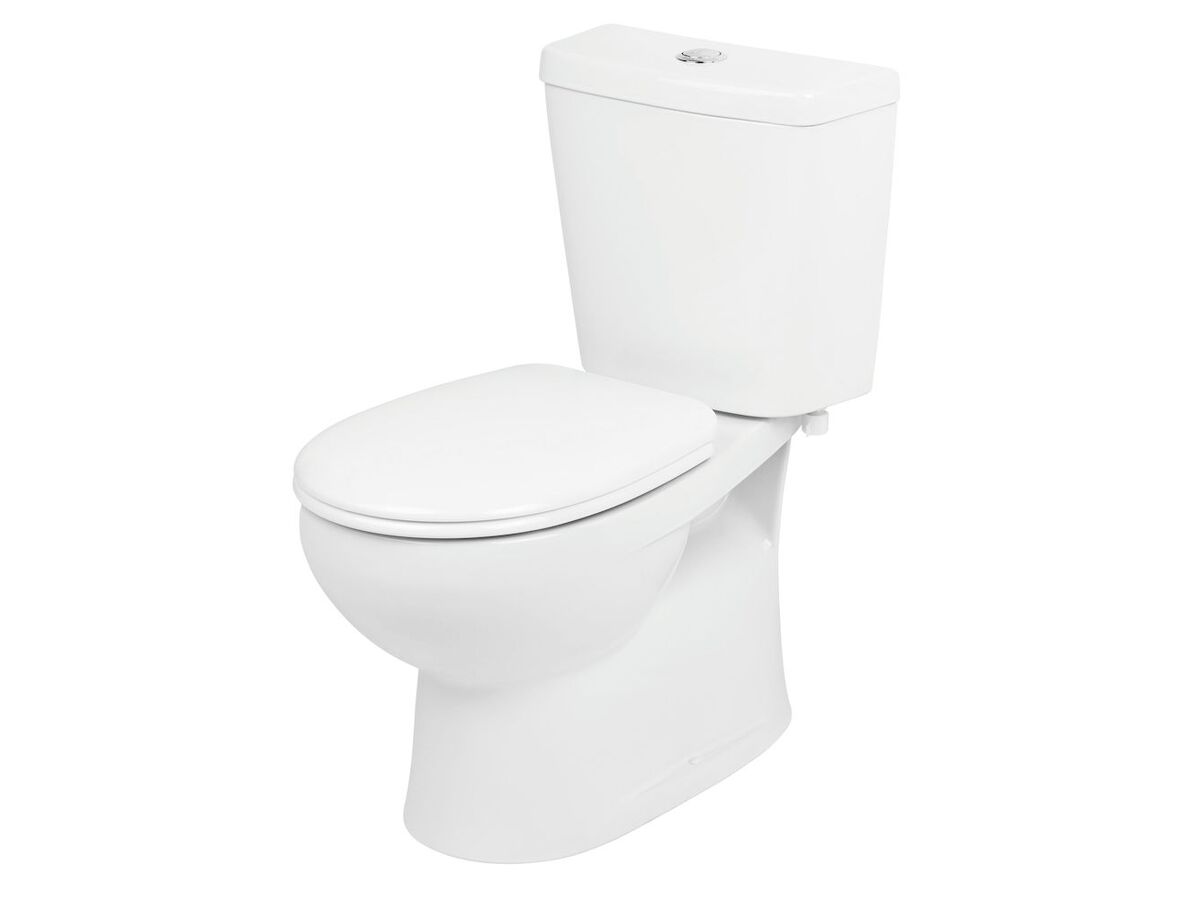Stylus Venecia Close Coupled Toilet Suite Bottom Inlet P Trap Soft Close Seat White carousel image