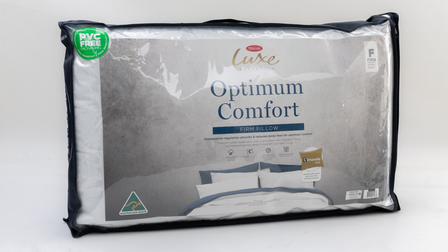 Tontine Luxe Australia Optimum Comfort Review Best rated pillows CHOICE