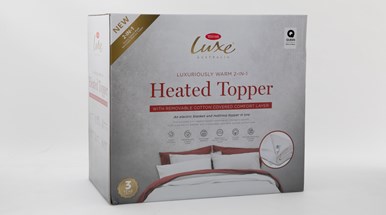 Tontine Luxe Luxuriously Warm 2-in-1 Heated Topper with Removable Cotton Cover Comfort Layer THT2031QB