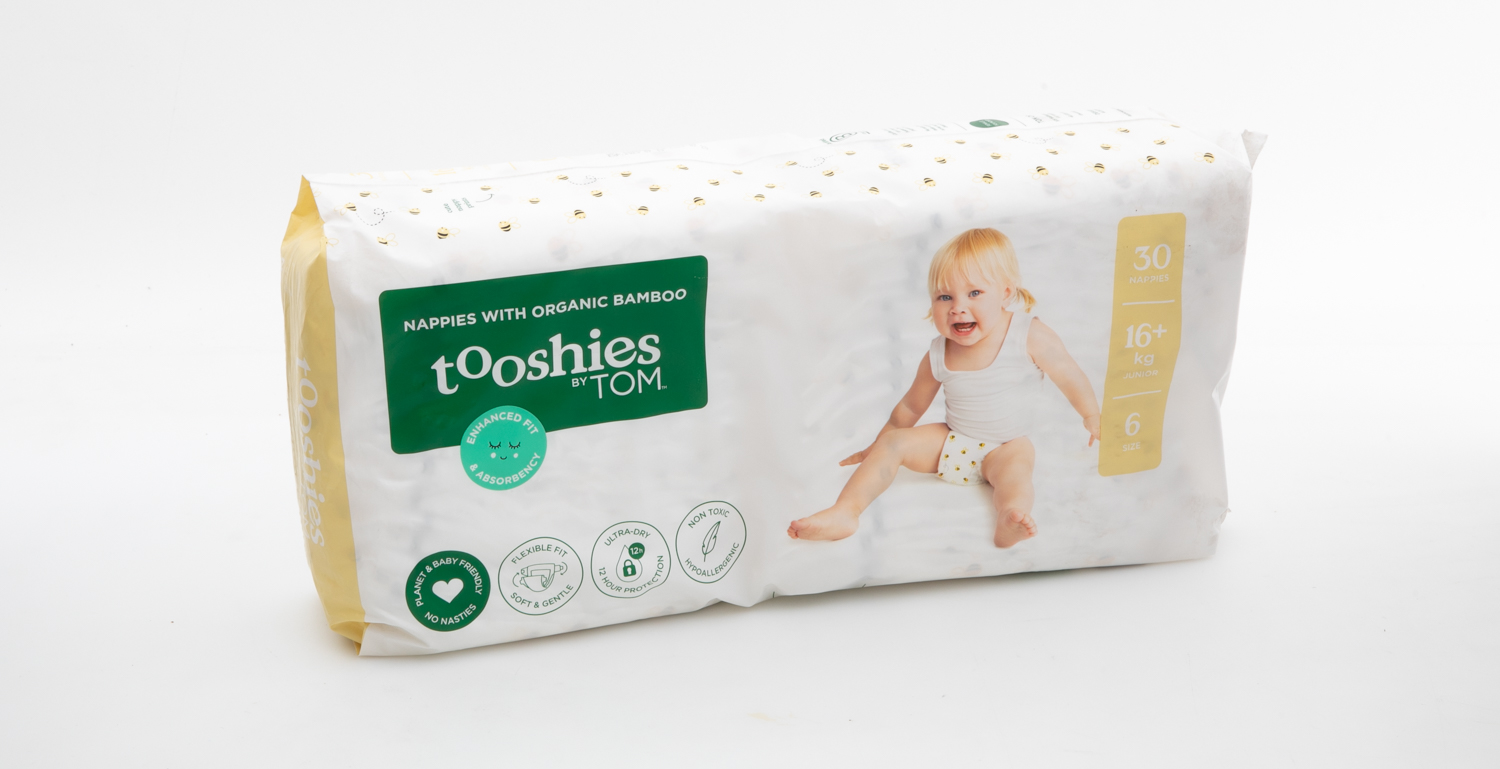 Tooshies by TOM Nappies with Organic Bamboo Junior Size 6 Review, Disposable  nappy