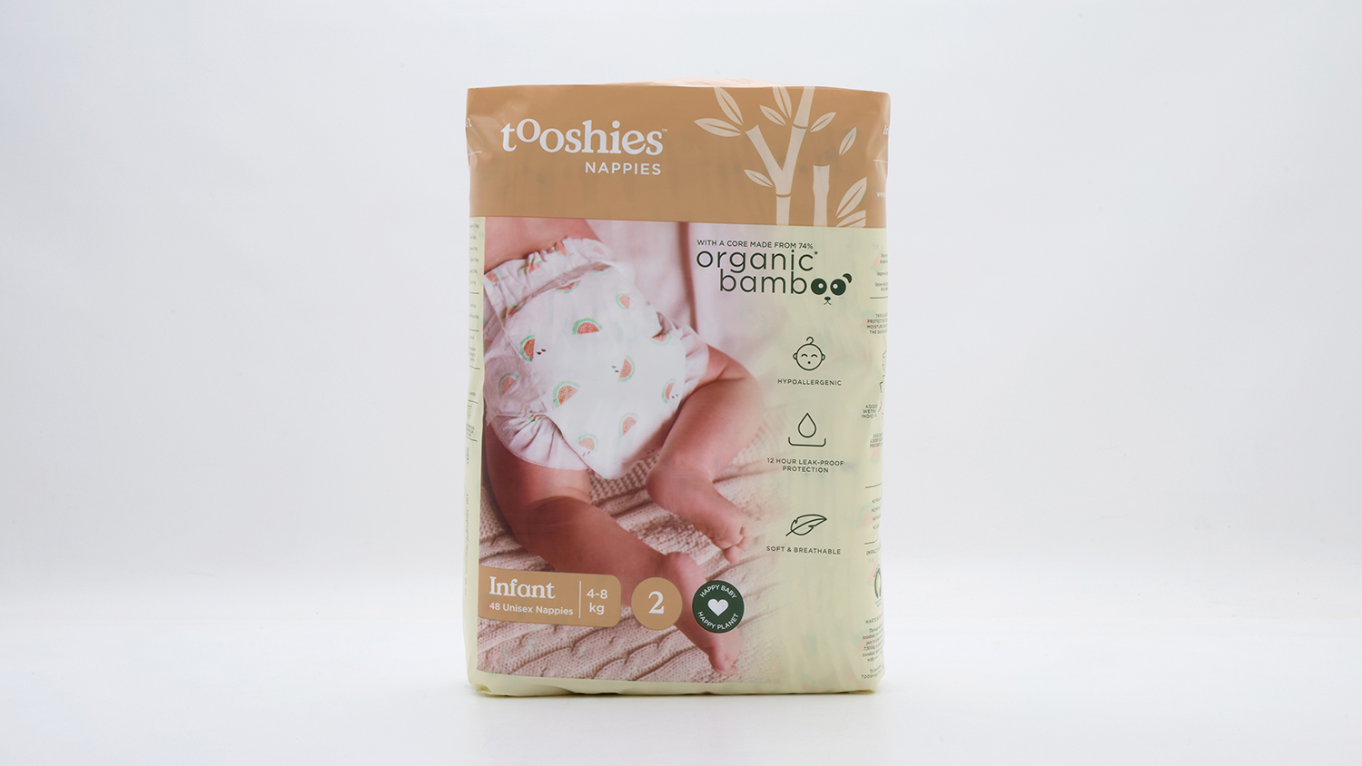 Tooshies Eco nappies with Organic Bamboo Infant size 2