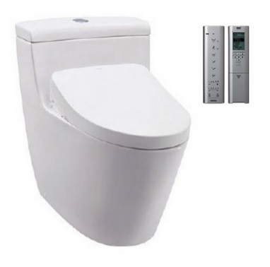 Toto Elongated One Piece Toilet (Concealed) with Washlet & Remote Control carousel image