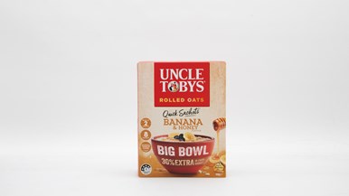 Uncle Tobys Oats Quick Sachets Big Bowl Banana & Honey Porridge