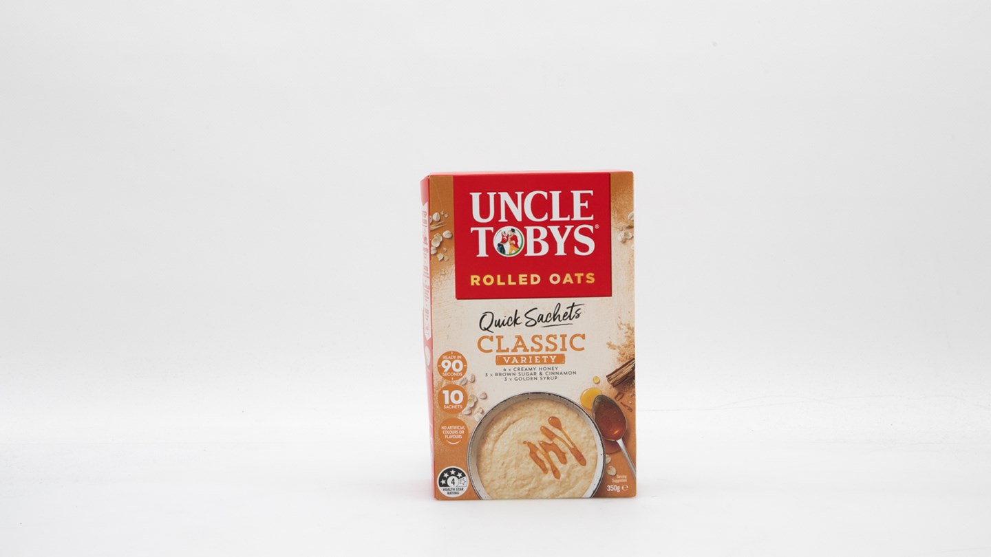Uncle Tobys Oats Quick Sachets HiFibre Porridge Review Breakfast