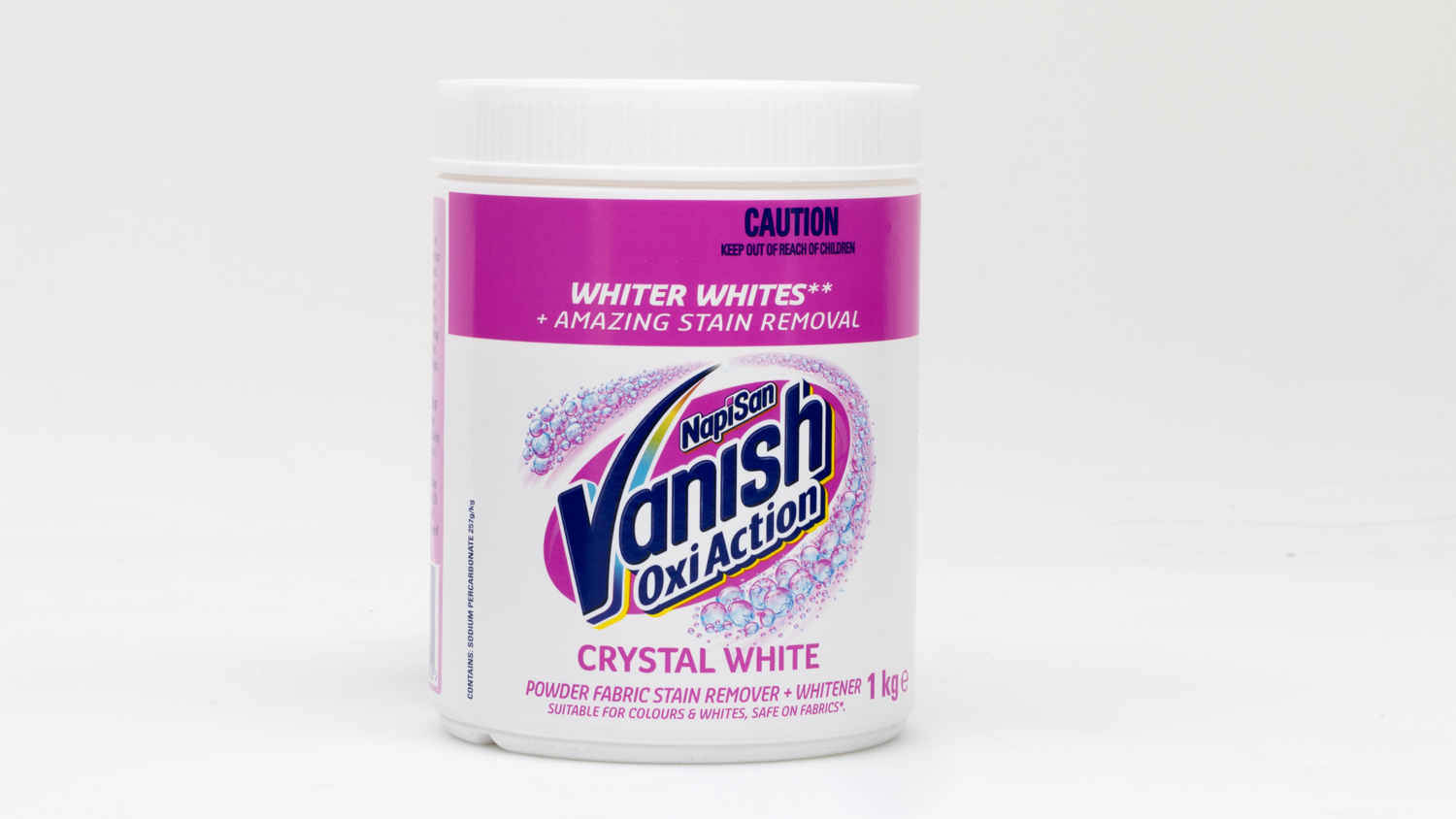 Vanish NapiSan Oxi Action Crystal White Powder Fabric Stain Remover + Whitener carousel image