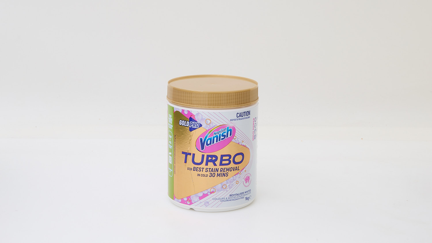 Vanish NapiSan Oxi Action Gold Pro Turbo Revitalises Whites Stain Remover