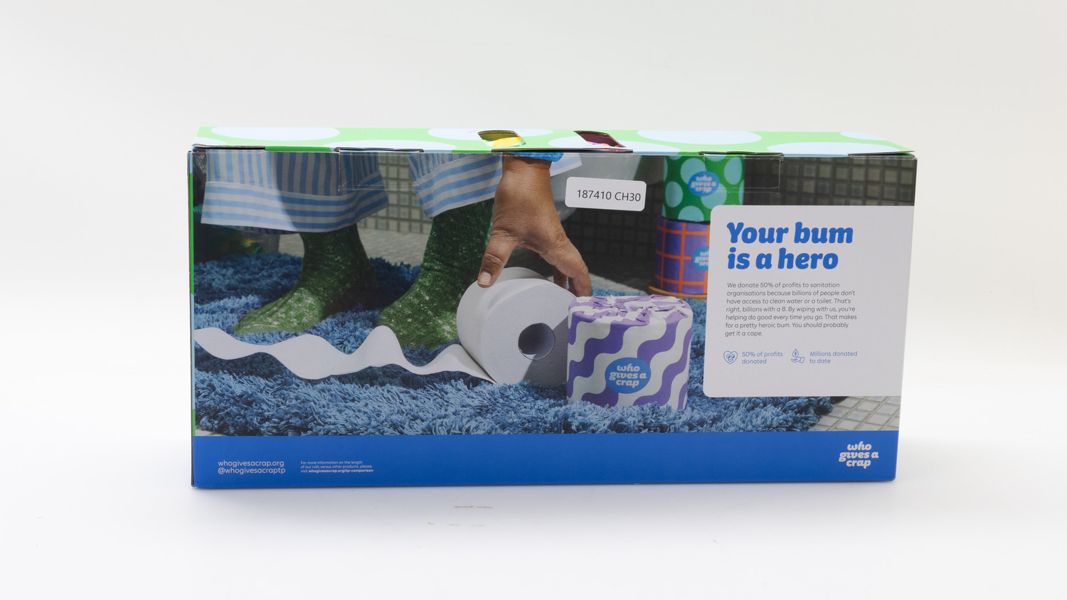 Who Gives A Crap 100% Recycled Classic Soft Double Length rolls