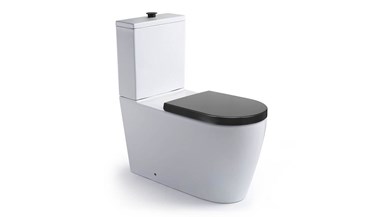 Wolfen 800 Close Coupled Back to Wall Rimless Toilet Suite with Double Flap Seat Grey