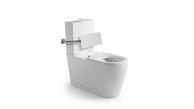 Wolfen 800 Close Coupled Back to Wall Rimless Toilet Suite with Single Flap Seat White with Backrest