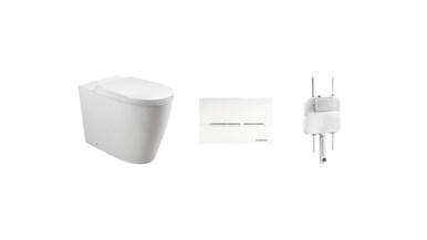 Wolfen Ambulant Back To Wall Inwall Rimless Toilet Suite Double Flap Seat White