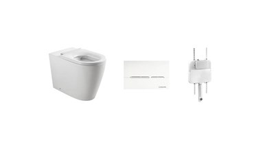 Wolfen Ambulant Back To Wall Inwall Rimless Toilet Suite Single Flap Seat White