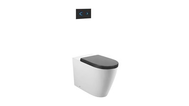 Wolfen Ambulant Back To Wall Rimless Pan with Inwall Cistern, Sensor Button, Double Flap Seat Grey