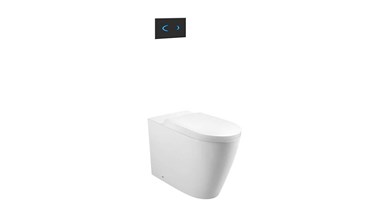 Wolfen Ambulant Back To Wall Rimless Pan with Inwall Cistern, Sensor Button, Double Flap Seat White