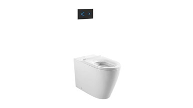 Wolfen Ambulant Back To Wall Rimless Pan with Inwall Cistern, Sensor Button, Single Flap Seat White