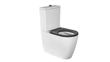 Wolfen Ambulant Close Coupled Back To Wall Rimless Toilet Suite Single Flap Seat Grey