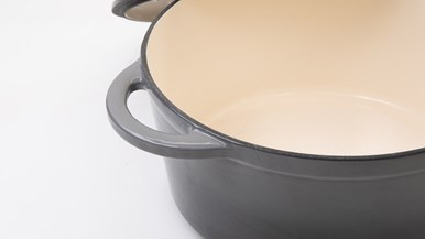 Wolstead Endure Round Enamel Cast Iron Casserole 26cm - 5L Grey