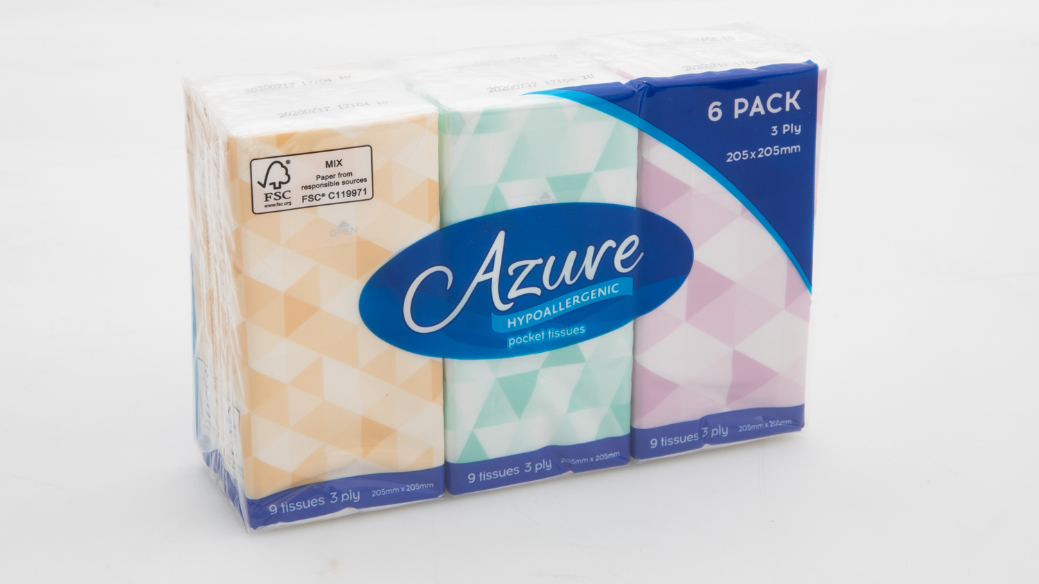Woolworths Azure Hypoallergenic Pocket Tissues 6 pack carousel image