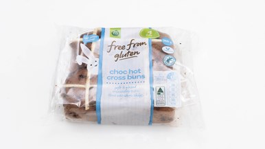 Woolworths Free From Gluten Choc Hot Cross Buns