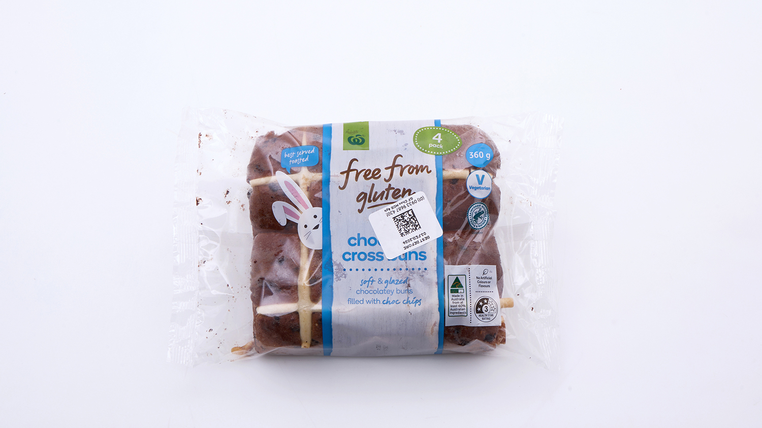 Woolworths  Free From Gluten Choc Hot Cross Buns