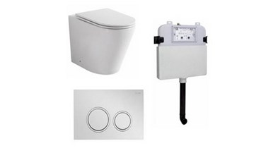 Zumi Java Concealed Cistern With ABS Plastic Round Chrome Flush Plate And Pan