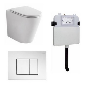 Zumi Java Concealed Cistern With Square ABS Plastic Chrome Flush Plate And Pan carousel image