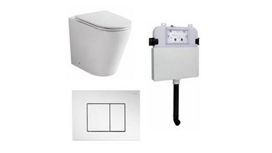 Zumi Java Concealed Cistern With Square ABS Plastic Chrome Flush Plate And Pan